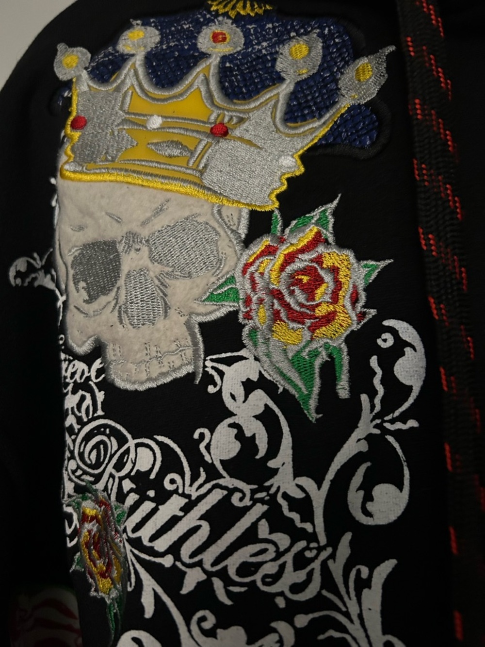 Members Property Ed Hardy Like Skull Jacket, Black - Picture 2 of 6